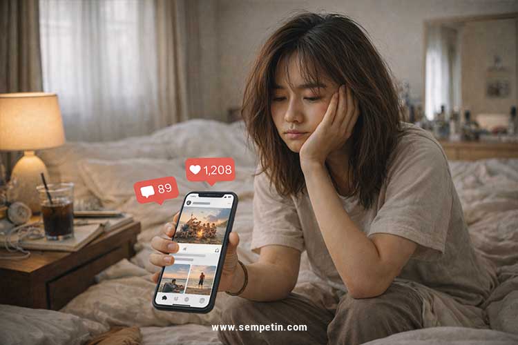 Feed Terlihat Bahagia, Hati Diam-Diam Lelah, Ketika Gaya Hidup Media Sosial Berujung Burnout